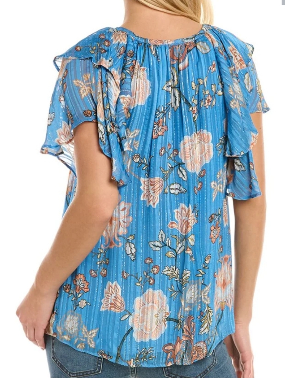 Ramy Brook Printed Sue Top Small Blue - Picture 3 of 10